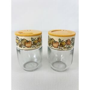 Two Vintage Glass GEMCO SPICE OF LIFE Jar Spice Shakers Set Good Condition